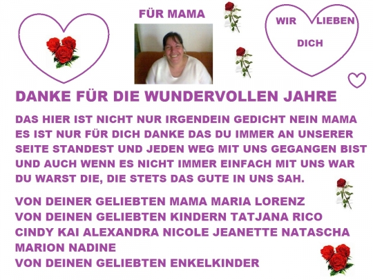 ♥♥ Meine geliebte Mama Monika Jünger ♥♥